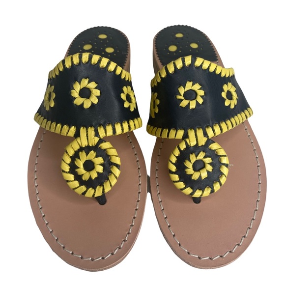 JACK ROGERS Navajo Heritage Jacks Slide Sandals Midnight / Lemon Womens US 5M - Picture 4 of 13